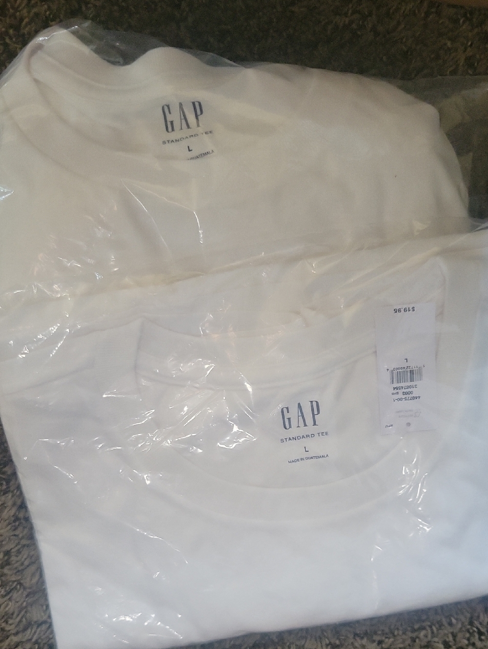 2 GAP MENS Large White T-Shirts L